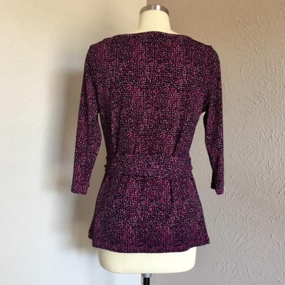 Ann Taylor Tie Print Top - Picture 2 of 4